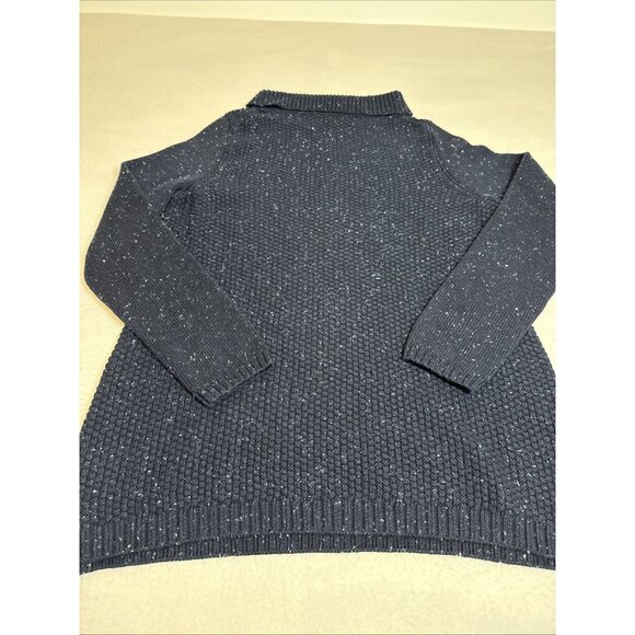 Talbots Womens Blue Speckled Knit Cotton Blend Pullover Sweater Size Med - Picture 7 of 8